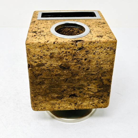 Vintage PARK SHERMAN Rotating Cork Cube Desk Organizer MCM Office - Picture 4 of 9